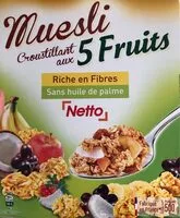 Mängden socker i muesli croustillant aux 5 fruits