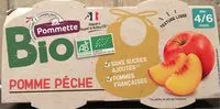 Mängden socker i Purée de pomme et de pêche