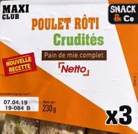 Mängden socker i Maxi club Poulet rôti Crudités
