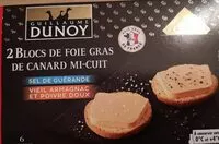 Mängden socker i 2 Blocs de foie gras de canard mi-cuit