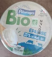 Mängden socker i Crème fraîche Bio Pâturages 15%