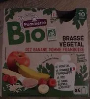 Mängden socker i Brasse vegetal riz banane pomme framboise