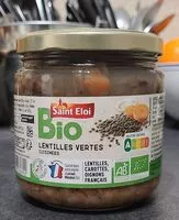 Mängden socker i Lentilles vertes cuisinées Bio