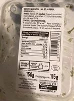 Mängden socker i Anchois marines ail et persil