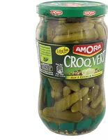 Mängden socker i Amora Croq'Vert Cornichons Extra-Fins aux 5 Epices et Aromates 380g