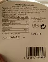 Mängden socker i Mont d'Or au lait cru