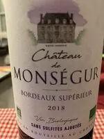 Mängden socker i Chateau de Monségur bio