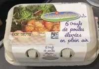 Mängden socker i 6 oeufs de poules élevées en plein air