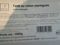 Mängden socker i Tarte au citron meringuee