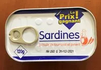 Mängden socker i Sardines à l'huile de tournesol et piment