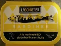 Mängden socker i Sardines vapeur marinade bio citron basilic