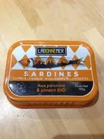 Mängden socker i Sardines aux piments et poivrons bio