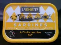 Mängden socker i Sardines à l'huile de colza Bio