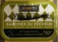 Mängden socker i Sardine du pêcheur à l'huile d'olive, citron, ail, persil bio