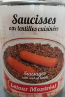 Mängden socker i Saucisses aux lentilles cuisinées
