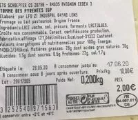 Mängden socker i Tomme des Pyrénées