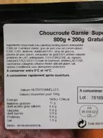 Mängden socker i Choucroute Garnie supérieure