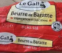 Mängden socker i Beurre de baratte fabrication à l'ancienne demi-sel
