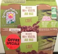 Mängden socker i Dessert 100% végétal au riz café