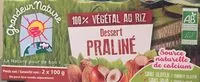 Mängden socker i 100% végétal au riz dessert praliné