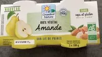 Mängden socker i 100 % végétal amande sur lit de poires