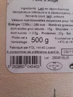 Mängden socker i Pavé d auge