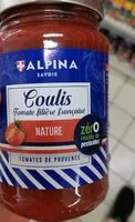 Mängden socker i Alpina coulis nature