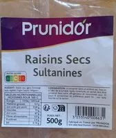 Mängden socker i Raisins secs Sultanines