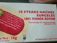 Mängden socker i Steaks haches surgeles