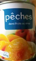 Mängden socker i Pêches, demi-fruits au sirop