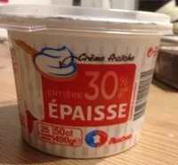 Mängden socker i Crème entière épaisse30% Mat. Gr.