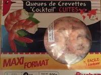 Mängden socker i Queues de crevettes "cocktail" cuites