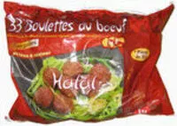 Mängden socker i Boulette de boeuf halal x33
