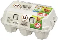 Mängden socker i Oeufs de poules plein air Label Rouge calibre mixte bleu blanc coeur
