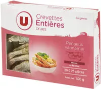 Mängden socker i Crevettes entières crues élevées en Equateur