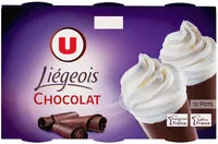 Mängden socker i Dessert liégeois chocolat et crème fouettée