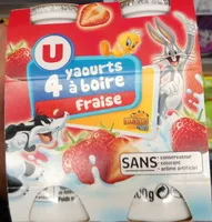 Mängden socker i 4 yaourts à boire fraise