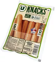 Mängden socker i Knacks de poulet fumés au bois de hêtre
