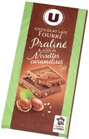 Mängden socker i Tablette de chocolat au lait fourré praliné et éclats de noisettes caramélisés