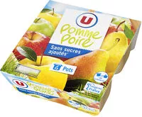 Mängden socker i Purée de fruits aux pommes poires sans sucres ajoutés