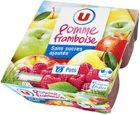 Mängden socker i Purée Pommes et framboise Sans sucres ajoutés