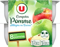 Mängden socker i Compotes pomme allégées en sucres