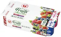 Mängden socker i Yaourts au lait entier sucrés aux fruits rouges cerise, fraise, framboise et mûre