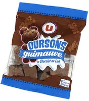 Mängden socker i Confiserie oursons en guimauve au chocolat au lait