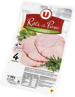 Mängden socker i Rôti de porc cuit aux herbes viande de porc Française