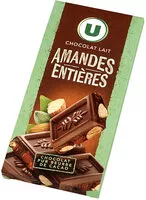 Mängden socker i Tablette de chocolat au lait et amandes entières