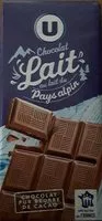Mängden socker i Chocolat lait pays alpin