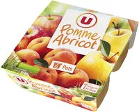 Mängden socker i Dessert de fruits pommes abricots allégé en sucre