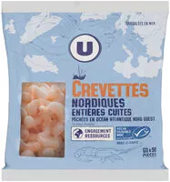 Mängden socker i Crevettes nordiques entières cuites