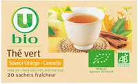 Mängden socker i Thé vert saveur orange - cannelle